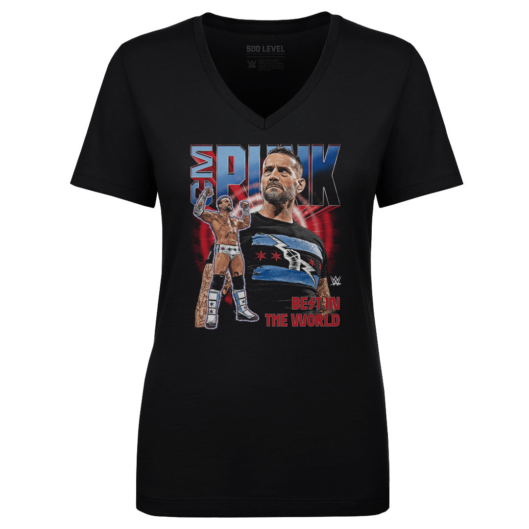 CM Punk Women&#39;s V-Neck T-Shirt | 500 LEVEL