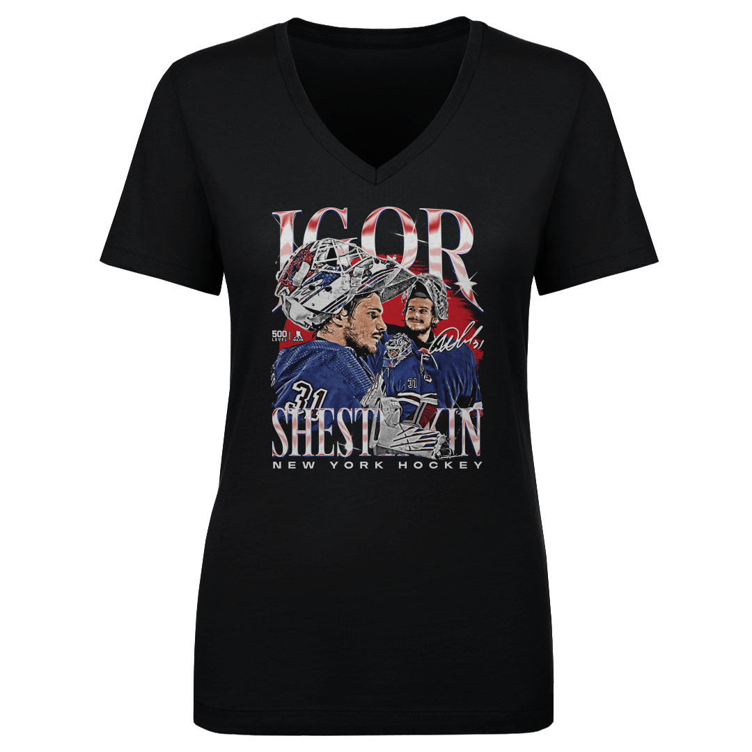 Igor Shesterkin Women&#39;s V-Neck T-Shirt | 500 LEVEL