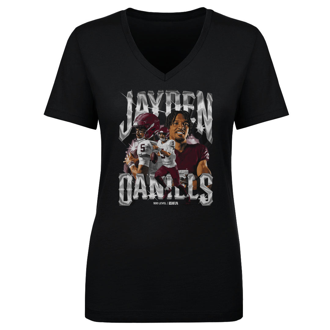 Jayden Daniels Women&#39;s V-Neck T-Shirt | 500 LEVEL