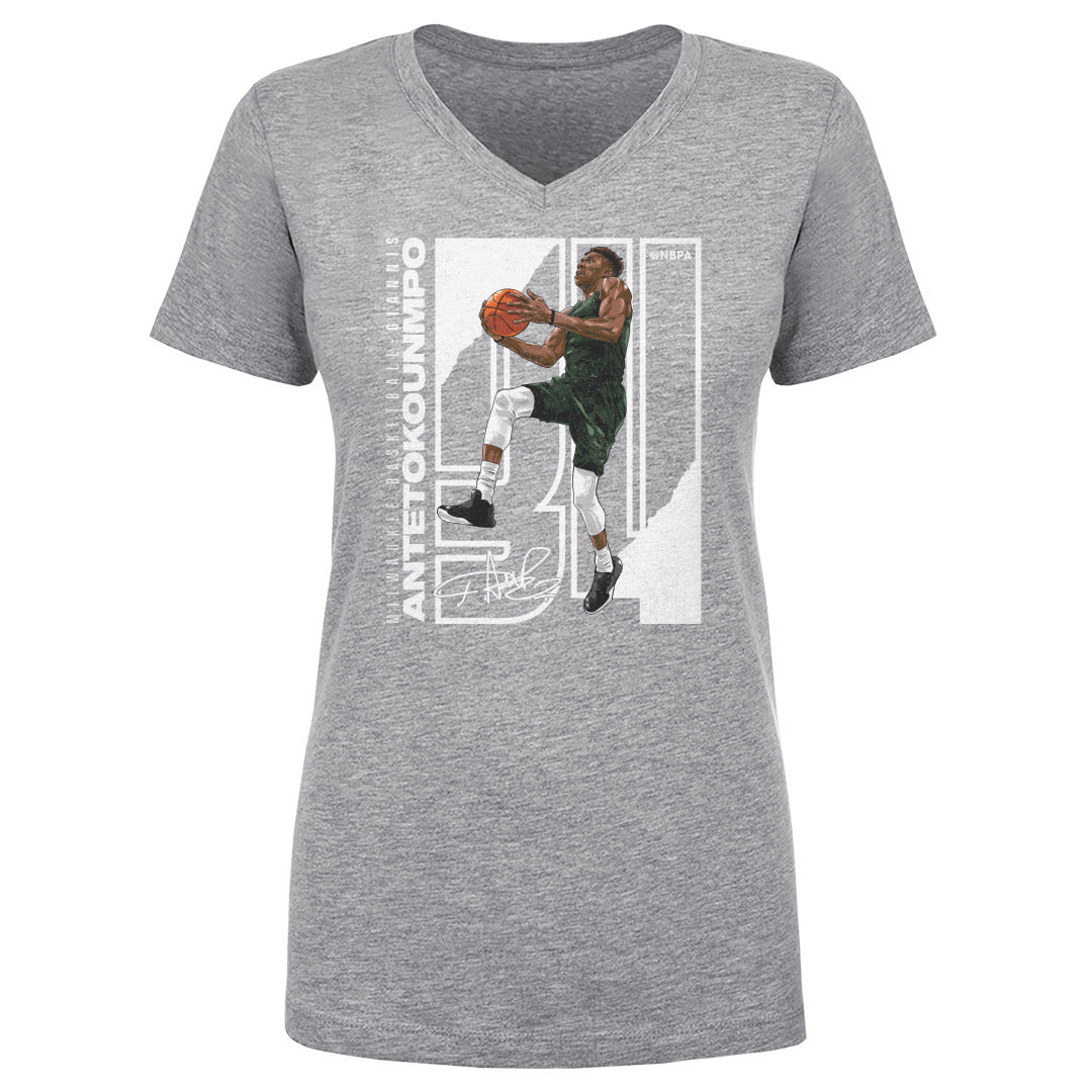 Giannis Antetokounmpo Women&#39;s V-Neck T-Shirt | 500 LEVEL