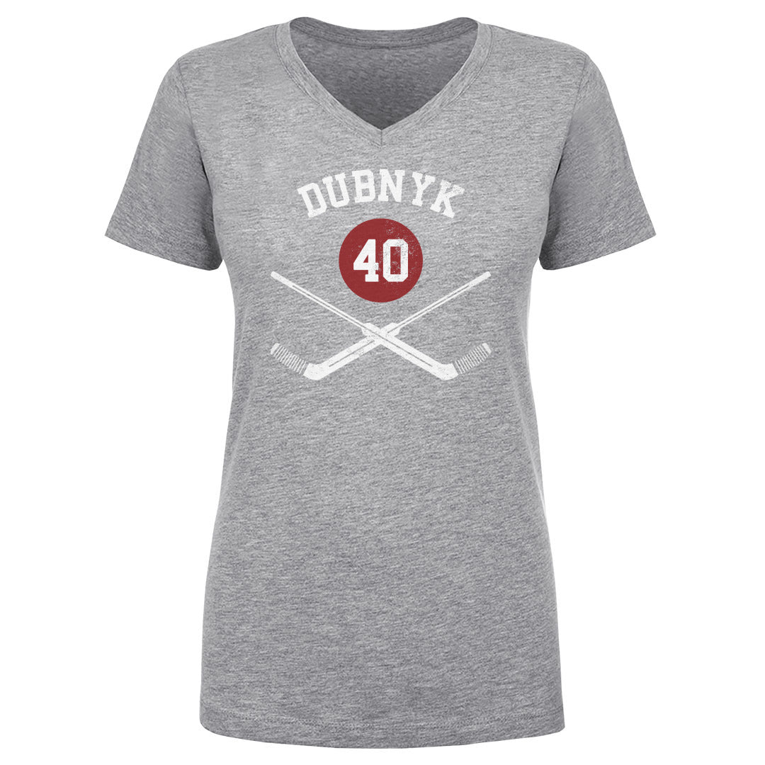 Devan Dubnyk Women&#39;s V-Neck T-Shirt | 500 LEVEL