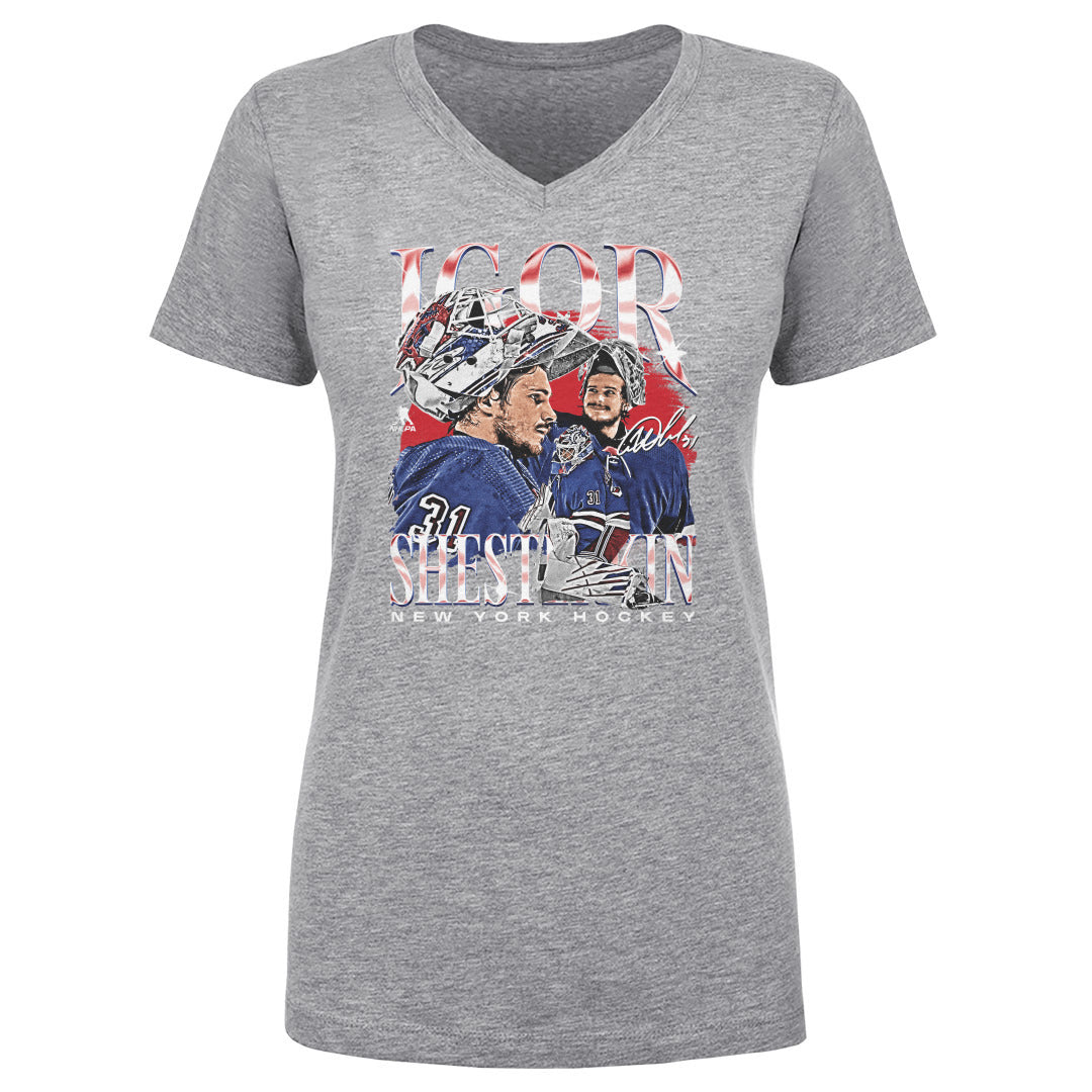 Igor Shesterkin Women&#39;s V-Neck T-Shirt | 500 LEVEL