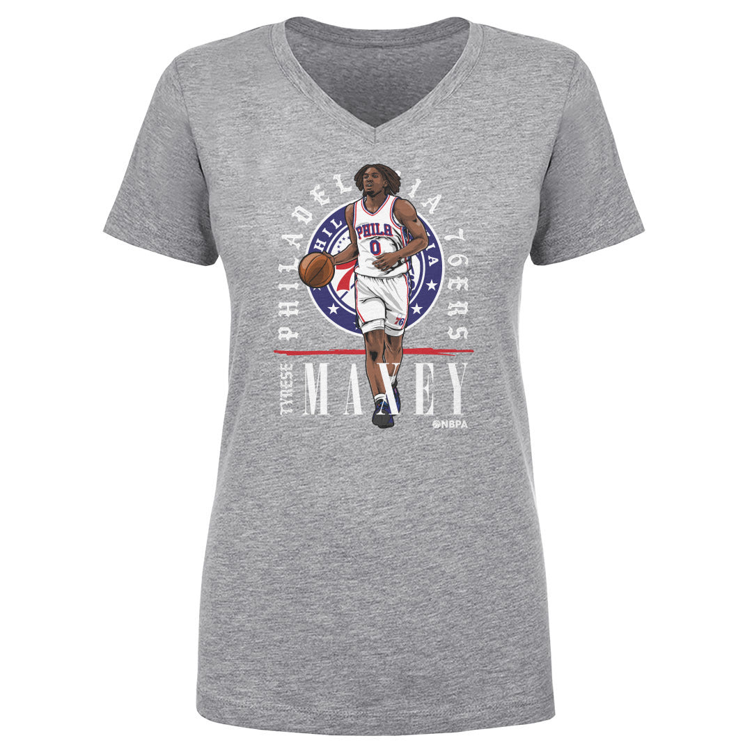 Tyrese Maxey Women&#39;s V-Neck T-Shirt | 500 LEVEL