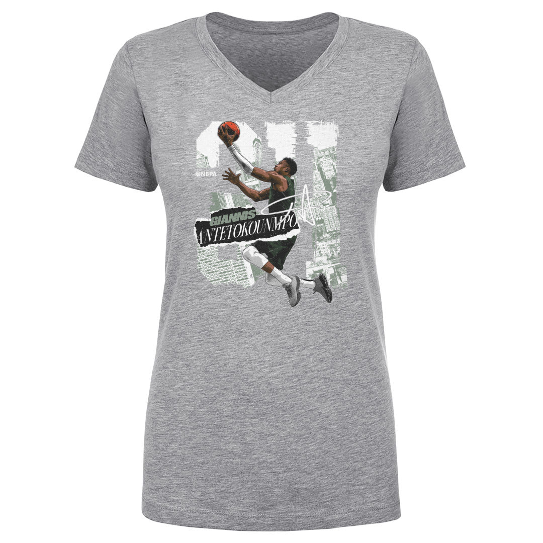 Giannis Antetokounmpo Women&#39;s V-Neck T-Shirt | 500 LEVEL