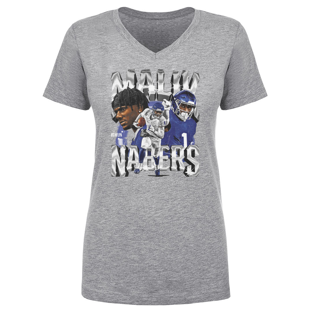 Malik Nabers Women&#39;s V-Neck T-Shirt | 500 LEVEL