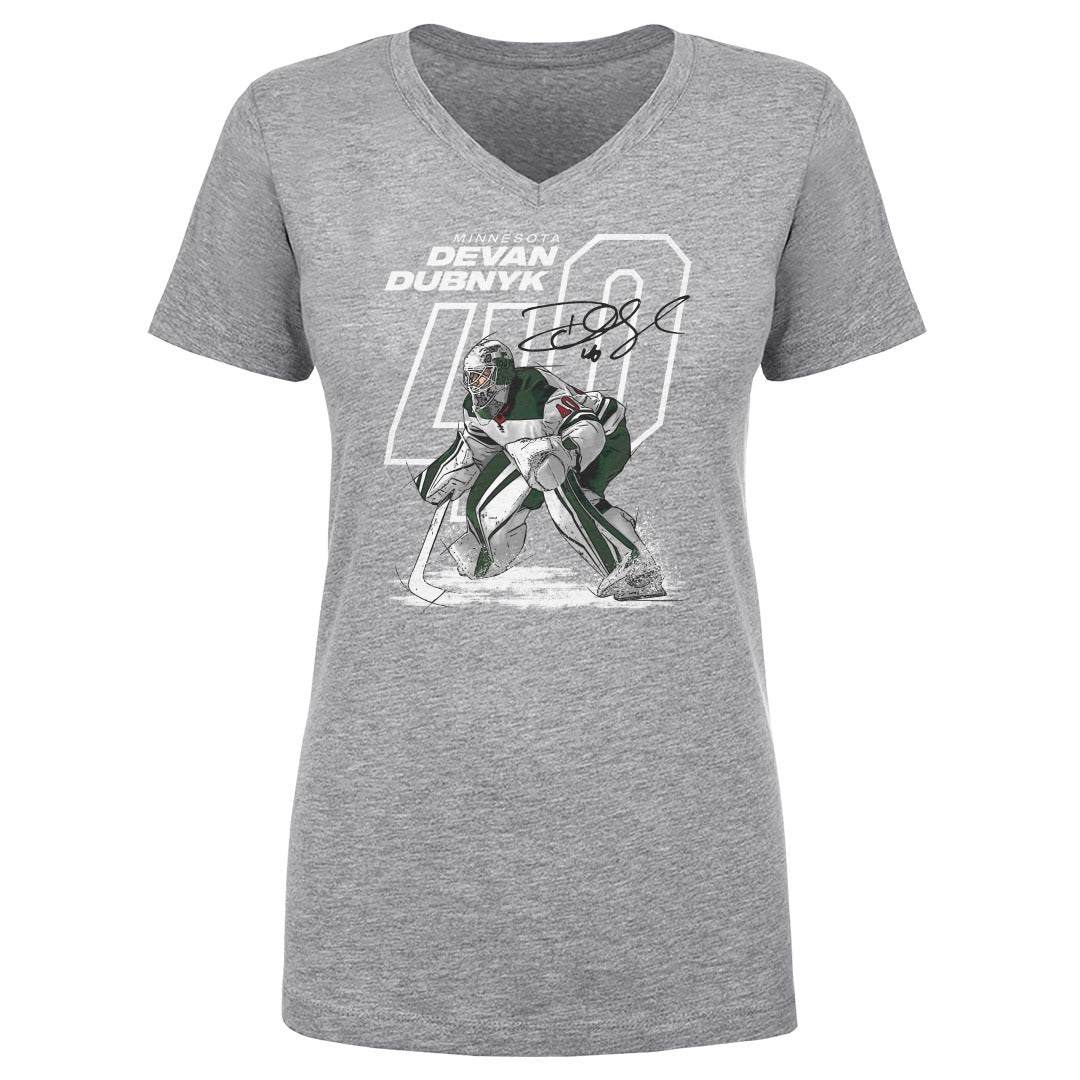 Devan Dubnyk Women&#39;s V-Neck T-Shirt | 500 LEVEL