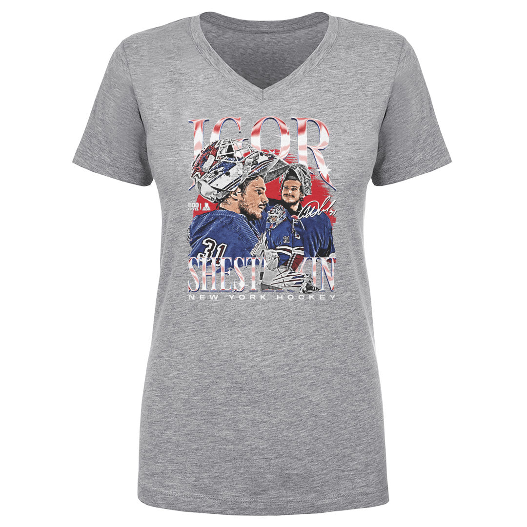 Igor Shesterkin Women&#39;s V-Neck T-Shirt | 500 LEVEL