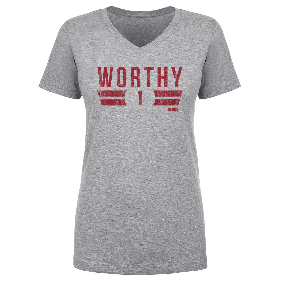 Xavier Worthy Women&#39;s V-Neck T-Shirt | 500 LEVEL