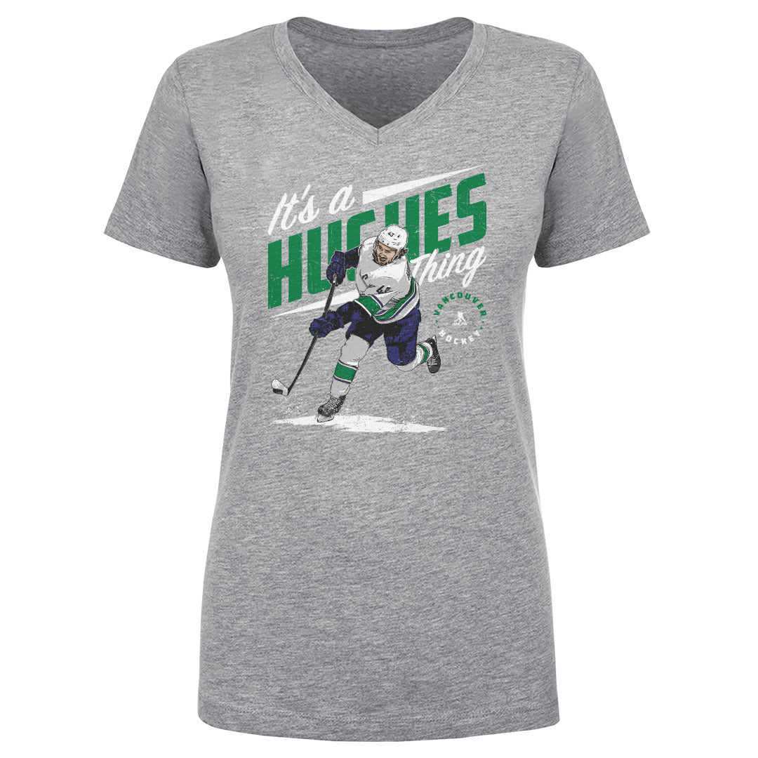 Quinn Hughes Women&#39;s V-Neck T-Shirt | 500 LEVEL