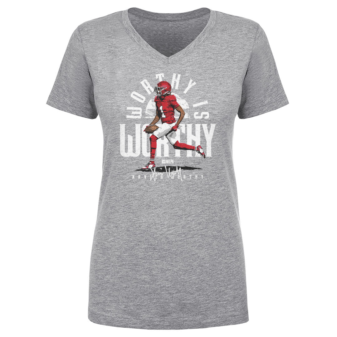 Xavier Worthy Women&#39;s V-Neck T-Shirt | 500 LEVEL