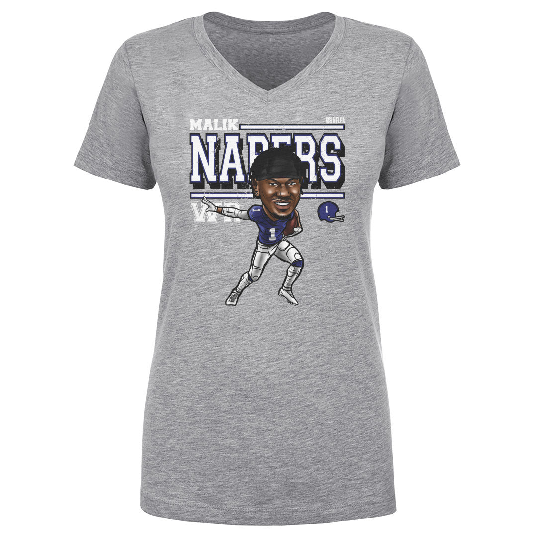 Malik Nabers Women&#39;s V-Neck T-Shirt | 500 LEVEL