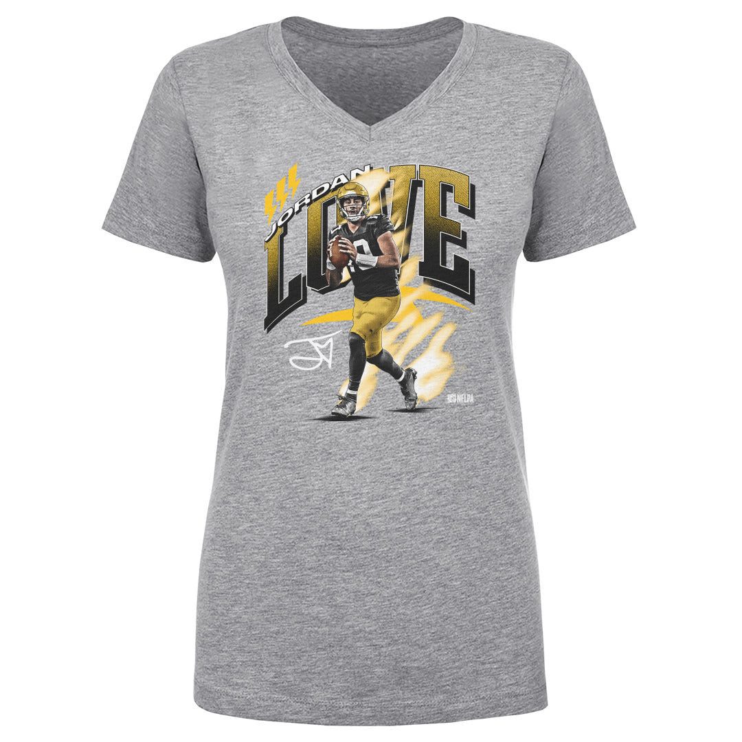 Jordan Love Women&#39;s V-Neck T-Shirt | 500 LEVEL