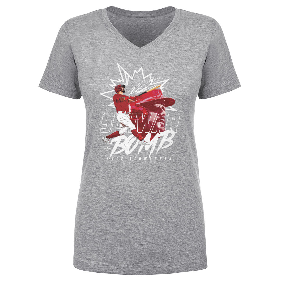 Kyle Schwarber Women&#39;s V-Neck T-Shirt | 500 LEVEL