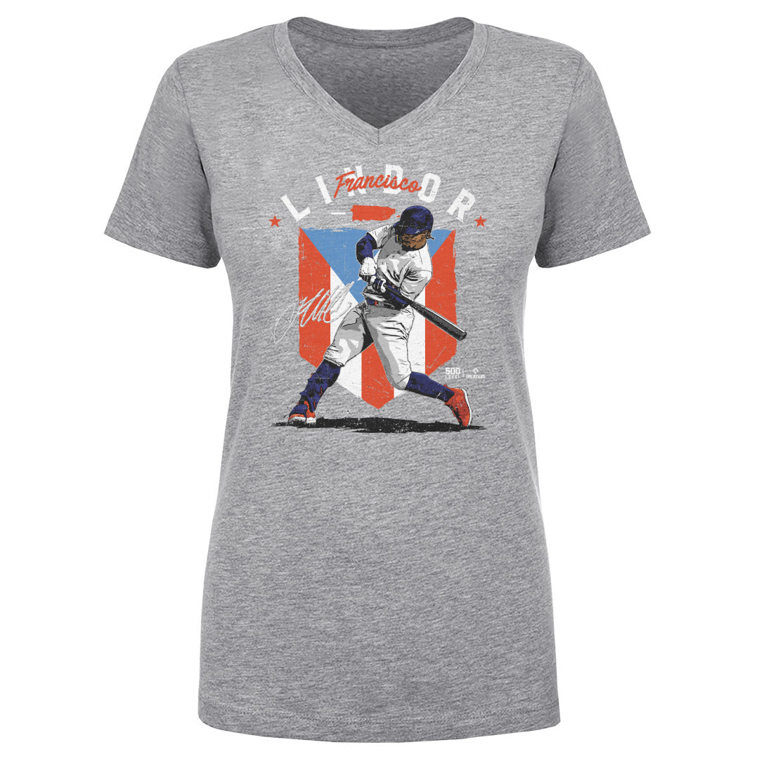 Francisco Lindor Women&#39;s V-Neck T-Shirt | 500 LEVEL