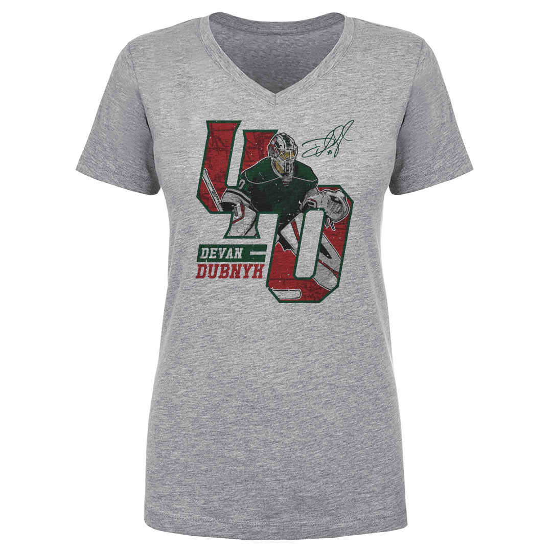 Devan Dubnyk Women&#39;s V-Neck T-Shirt | 500 LEVEL