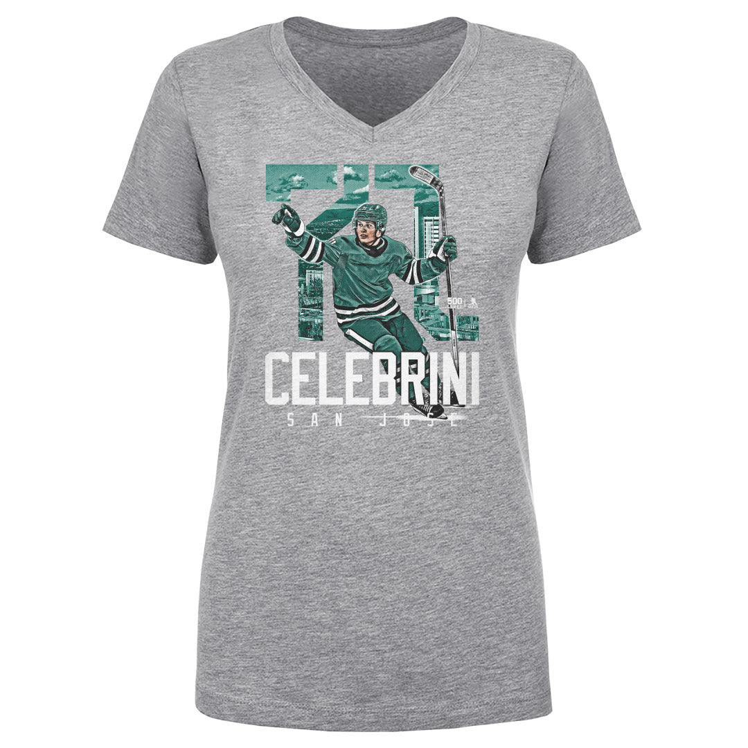 Macklin Celebrini Women&#39;s V-Neck T-Shirt | 500 LEVEL