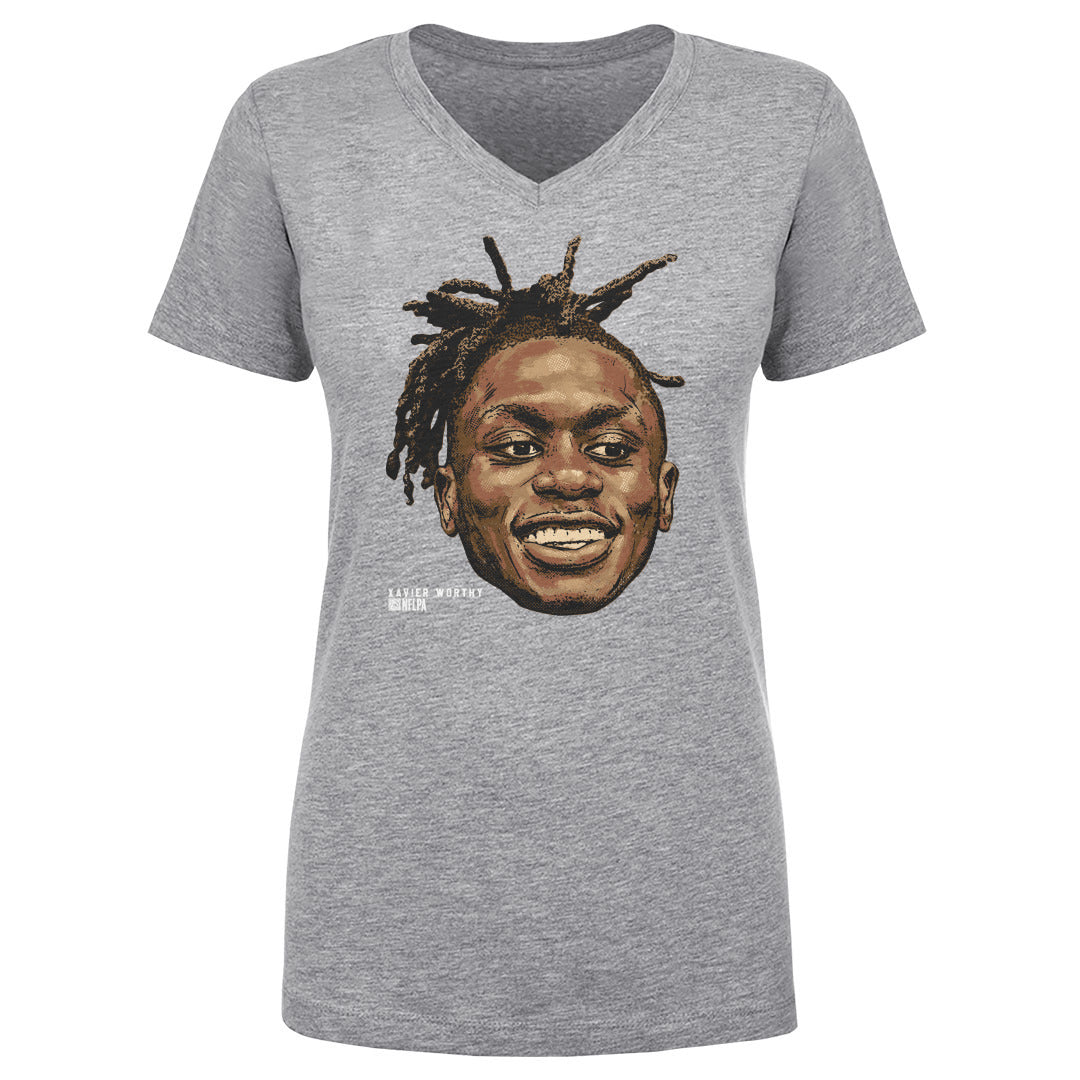 Xavier Worthy Women&#39;s V-Neck T-Shirt | 500 LEVEL