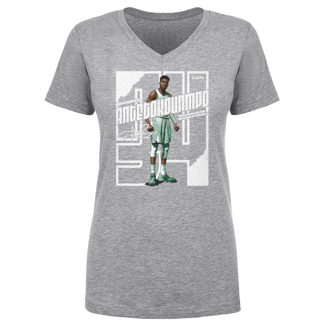 Giannis Antetokounmpo Women&#39;s V-Neck T-Shirt | 500 LEVEL