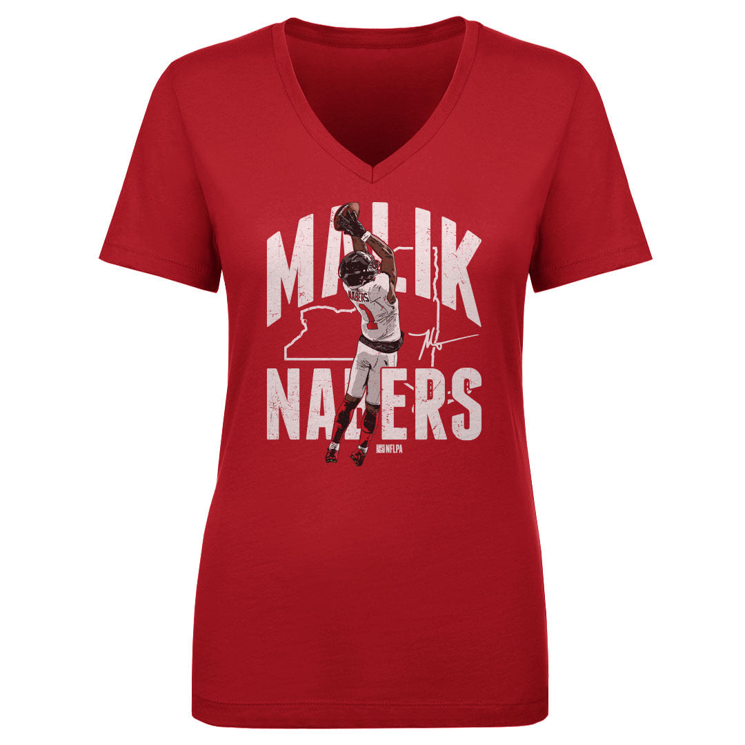 Malik Nabers Women&#39;s V-Neck T-Shirt | 500 LEVEL