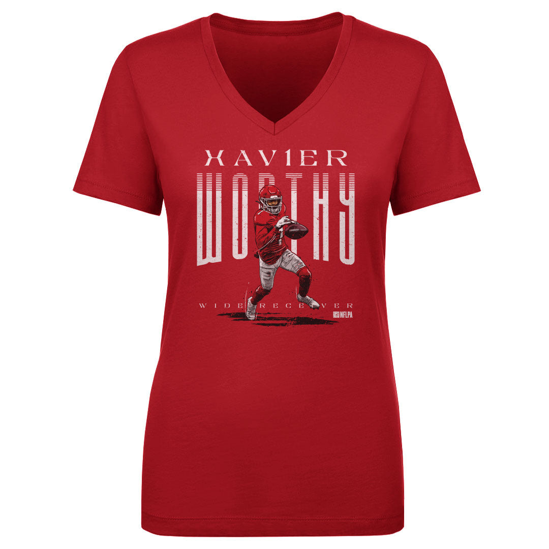 Xavier Worthy Women&#39;s V-Neck T-Shirt | 500 LEVEL