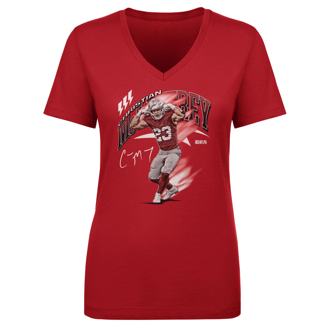 Christian McCaffrey Women&#39;s V-Neck T-Shirt | 500 LEVEL