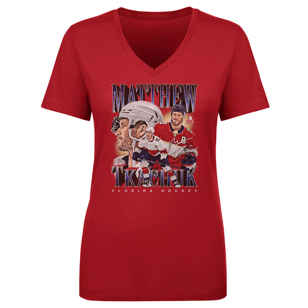 Matthew Tkachuk Women&#39;s V-Neck T-Shirt | 500 LEVEL