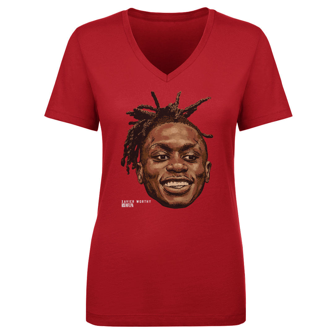 Xavier Worthy Women&#39;s V-Neck T-Shirt | 500 LEVEL