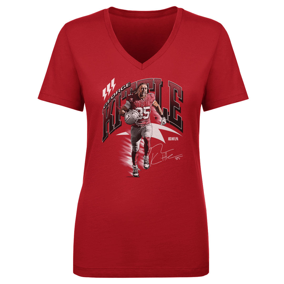 George Kittle Women&#39;s V-Neck T-Shirt | 500 LEVEL