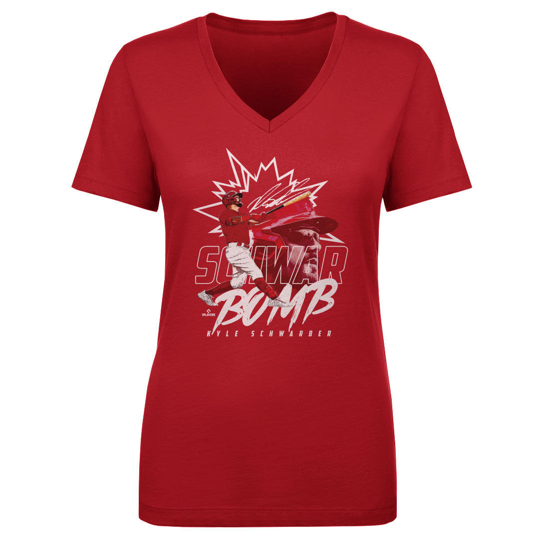 Kyle Schwarber Women&#39;s V-Neck T-Shirt | 500 LEVEL