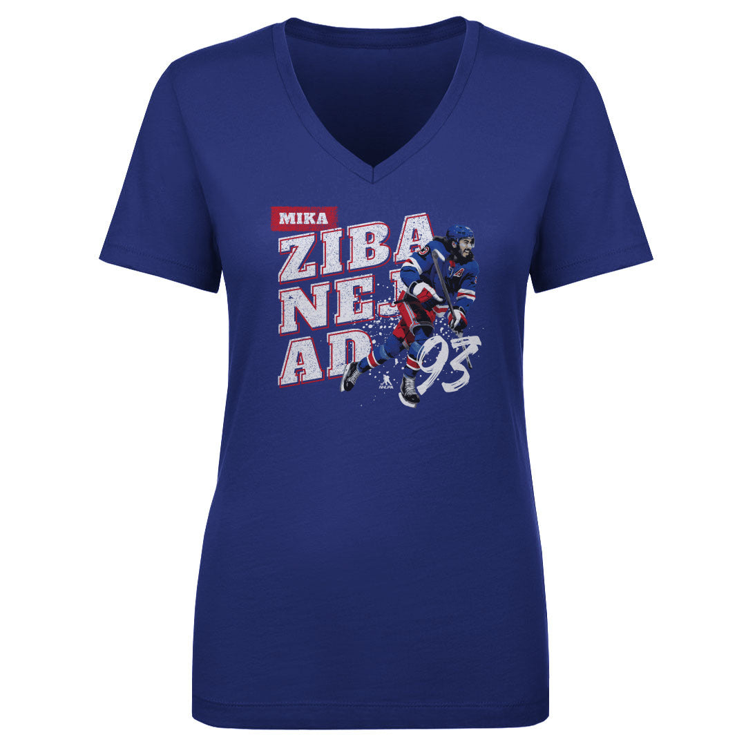 Mika Zibanejad Women&#39;s V-Neck T-Shirt | 500 LEVEL