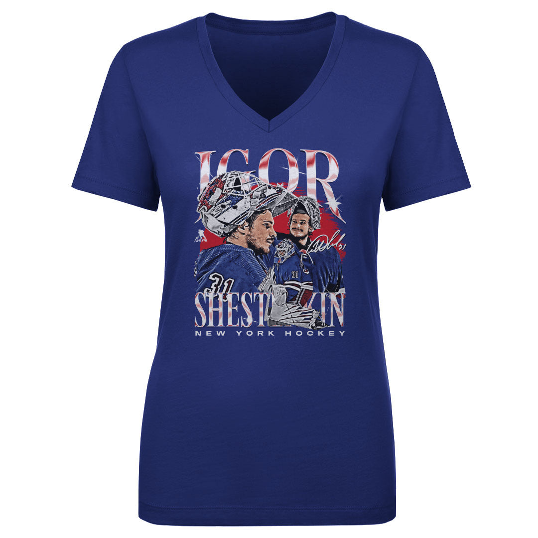 Igor Shesterkin Women&#39;s V-Neck T-Shirt | 500 LEVEL