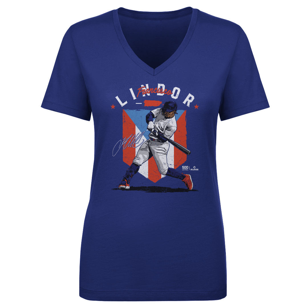 Francisco Lindor Women&#39;s V-Neck T-Shirt | 500 LEVEL