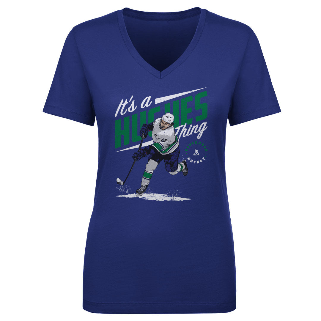 Quinn Hughes Women&#39;s V-Neck T-Shirt | 500 LEVEL