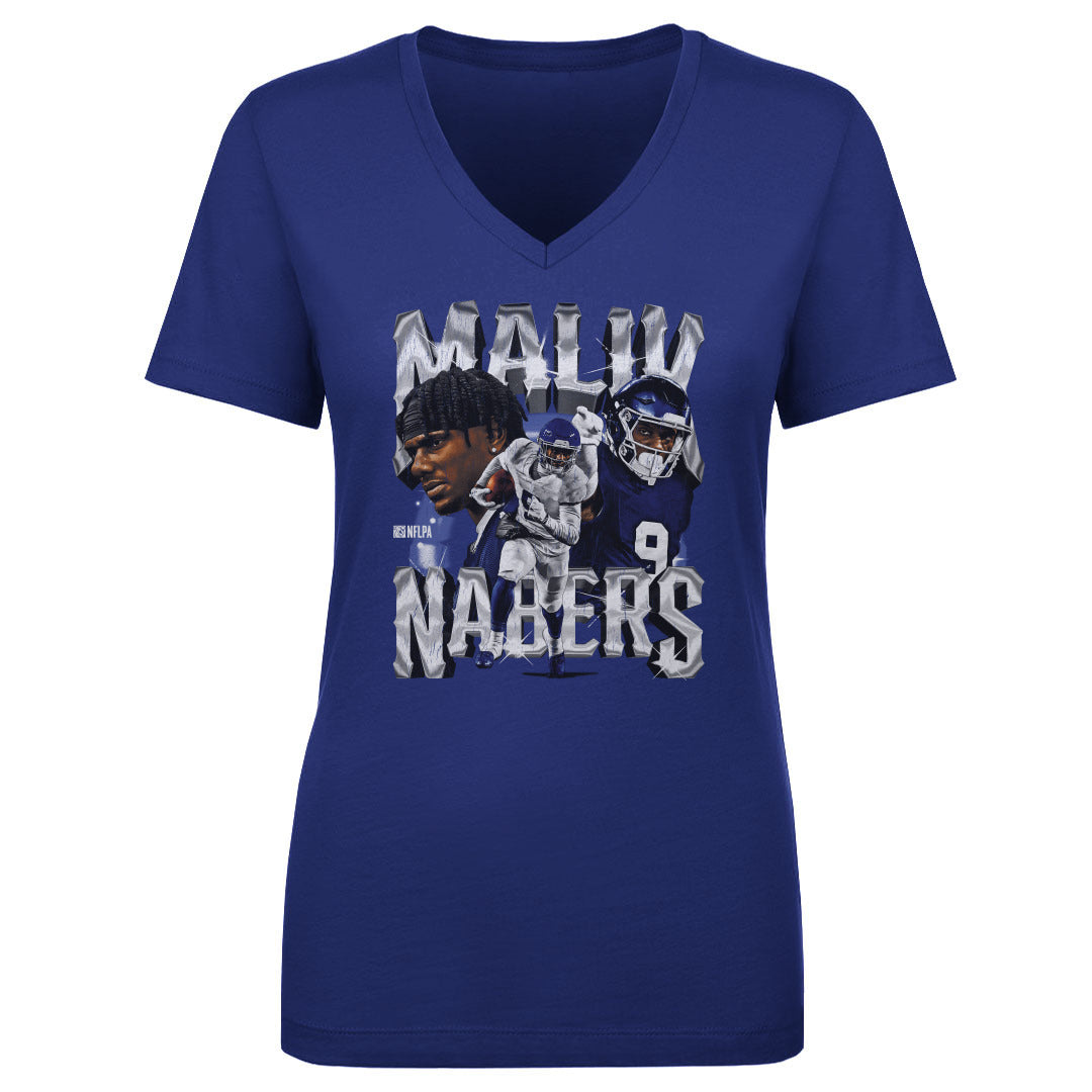 Malik Nabers Women&#39;s V-Neck T-Shirt | 500 LEVEL