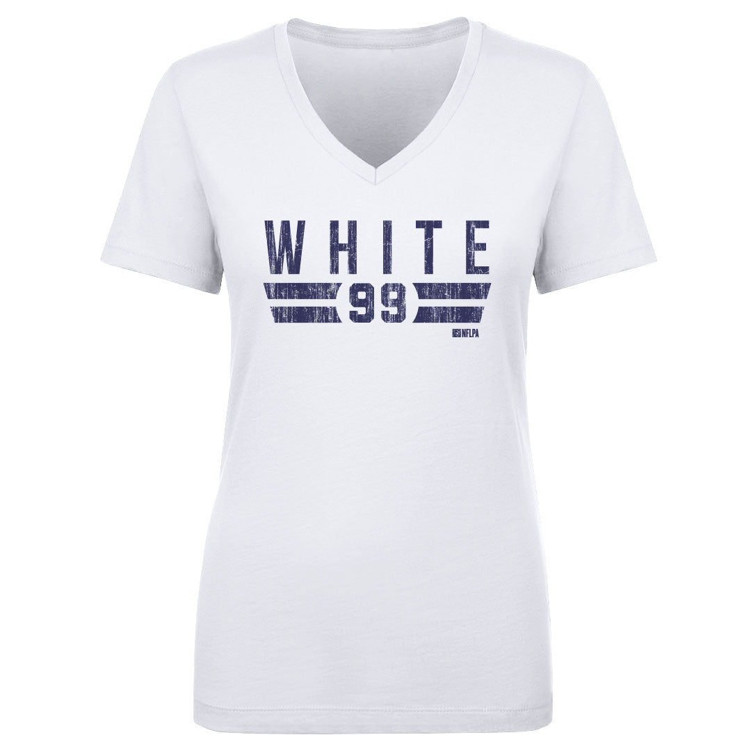 Keion White Women&#39;s V-Neck T-Shirt | 500 LEVEL