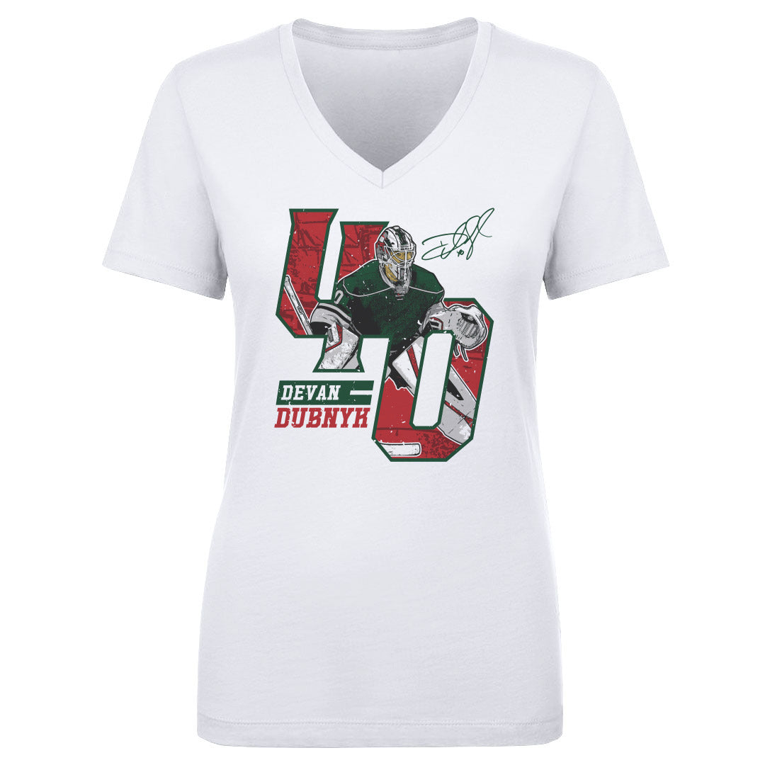 Devan Dubnyk Women&#39;s V-Neck T-Shirt | 500 LEVEL