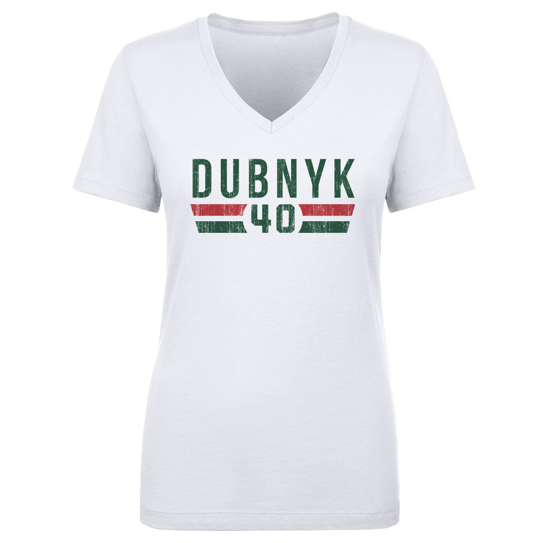 Devan Dubnyk Women&#39;s V-Neck T-Shirt | 500 LEVEL