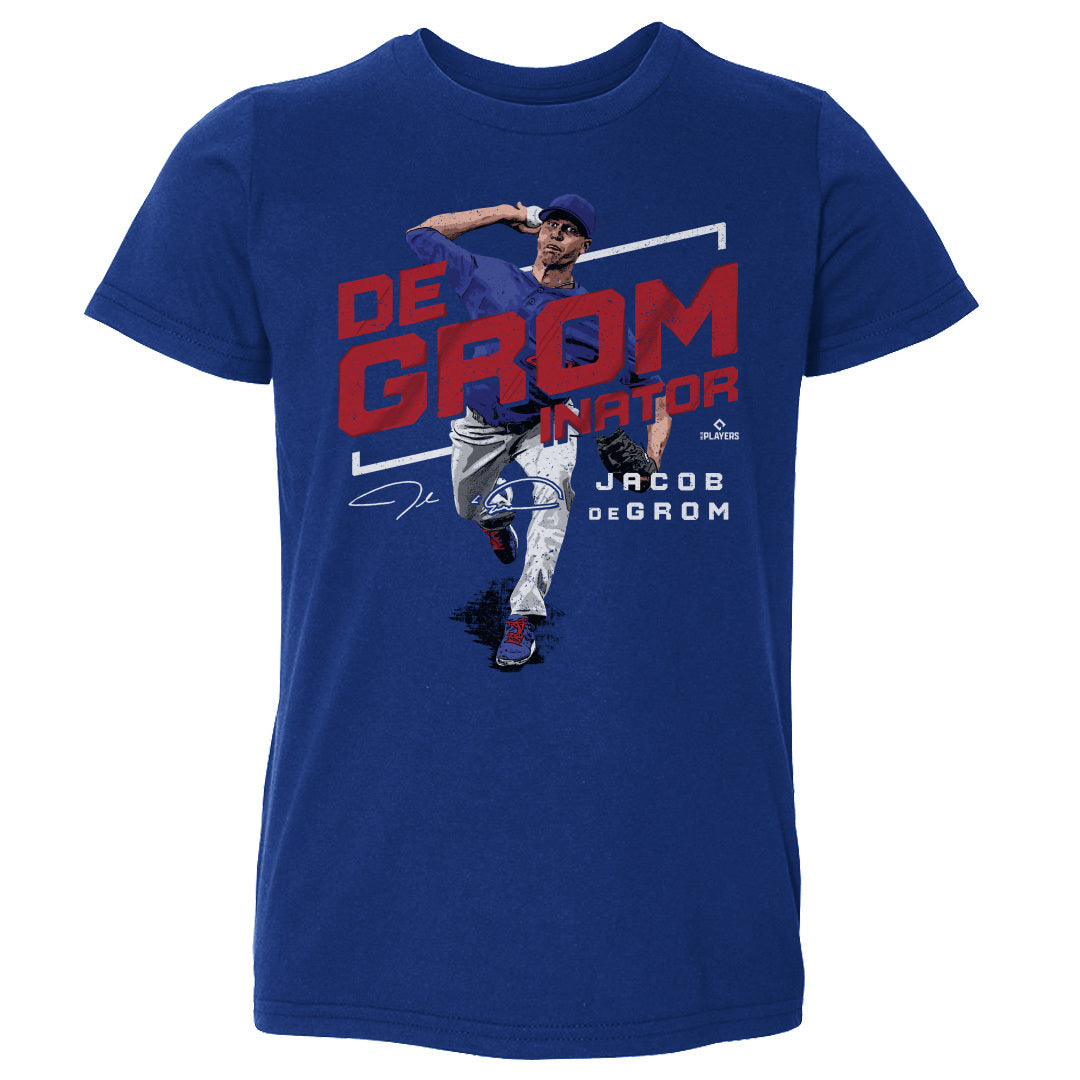 500LVL Jacob deGrom Men's Cotton T-Shirt - Texas Baseball Jacob deGrom Texas degrominator Wht