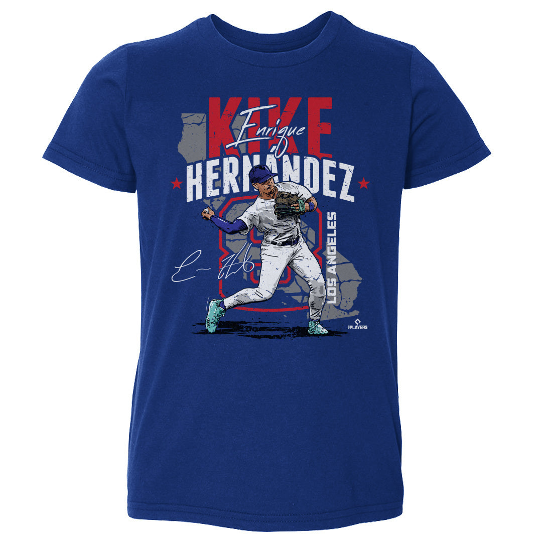 Enrique Hernandez Kids Toddler T-Shirt - Heather Gray - Los Angeles | 500 Level Major League Baseball Players Association (MLBPA)