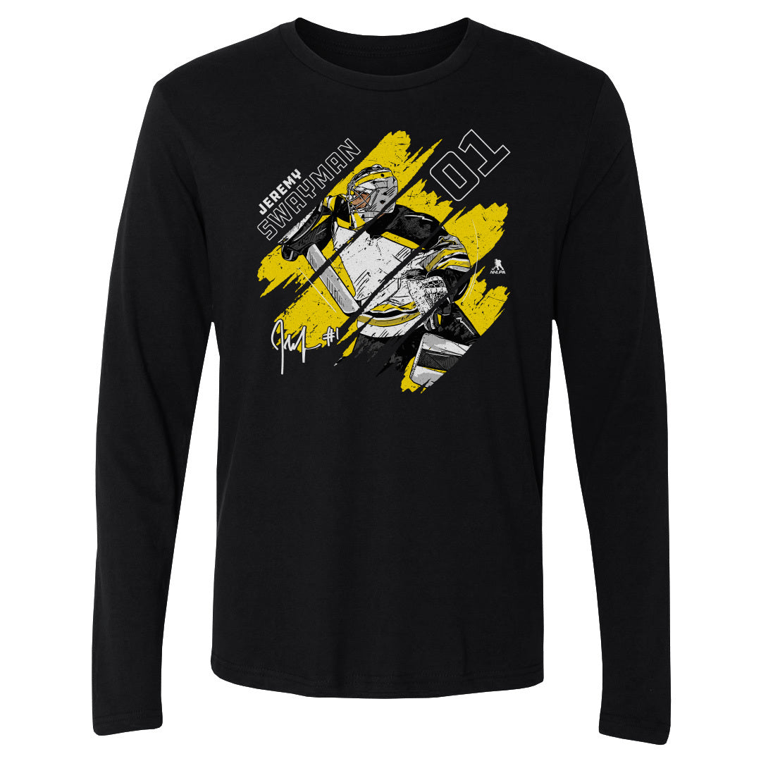 Jeremy Swayman Men&#39;s Long Sleeve T-Shirt | 500 LEVEL