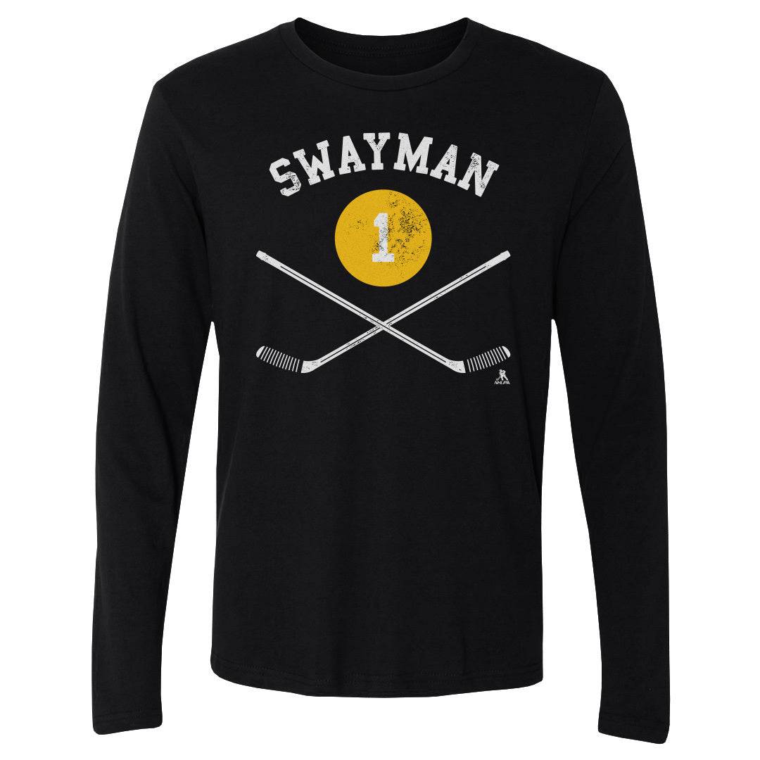 Jeremy Swayman Men&#39;s Long Sleeve T-Shirt | 500 LEVEL