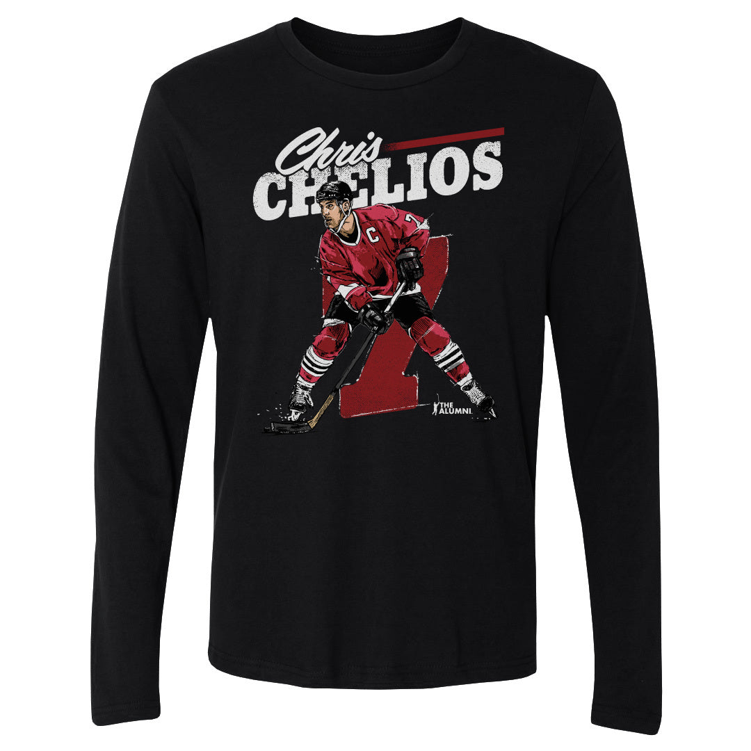 Chris Chelios Men&#39;s Long Sleeve T-Shirt | 500 LEVEL