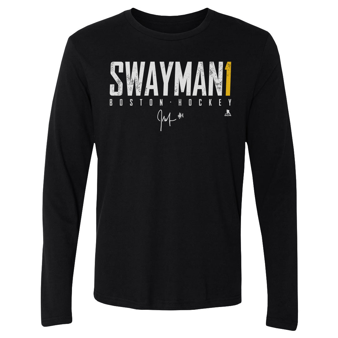 Jeremy Swayman Men&#39;s Long Sleeve T-Shirt | 500 LEVEL