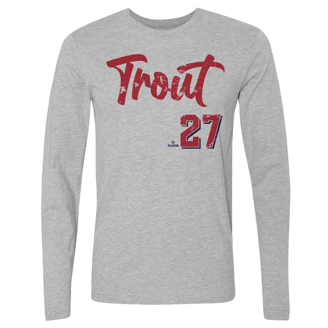 Mike Trout Men&#39;s Long Sleeve T-Shirt | 500 LEVEL