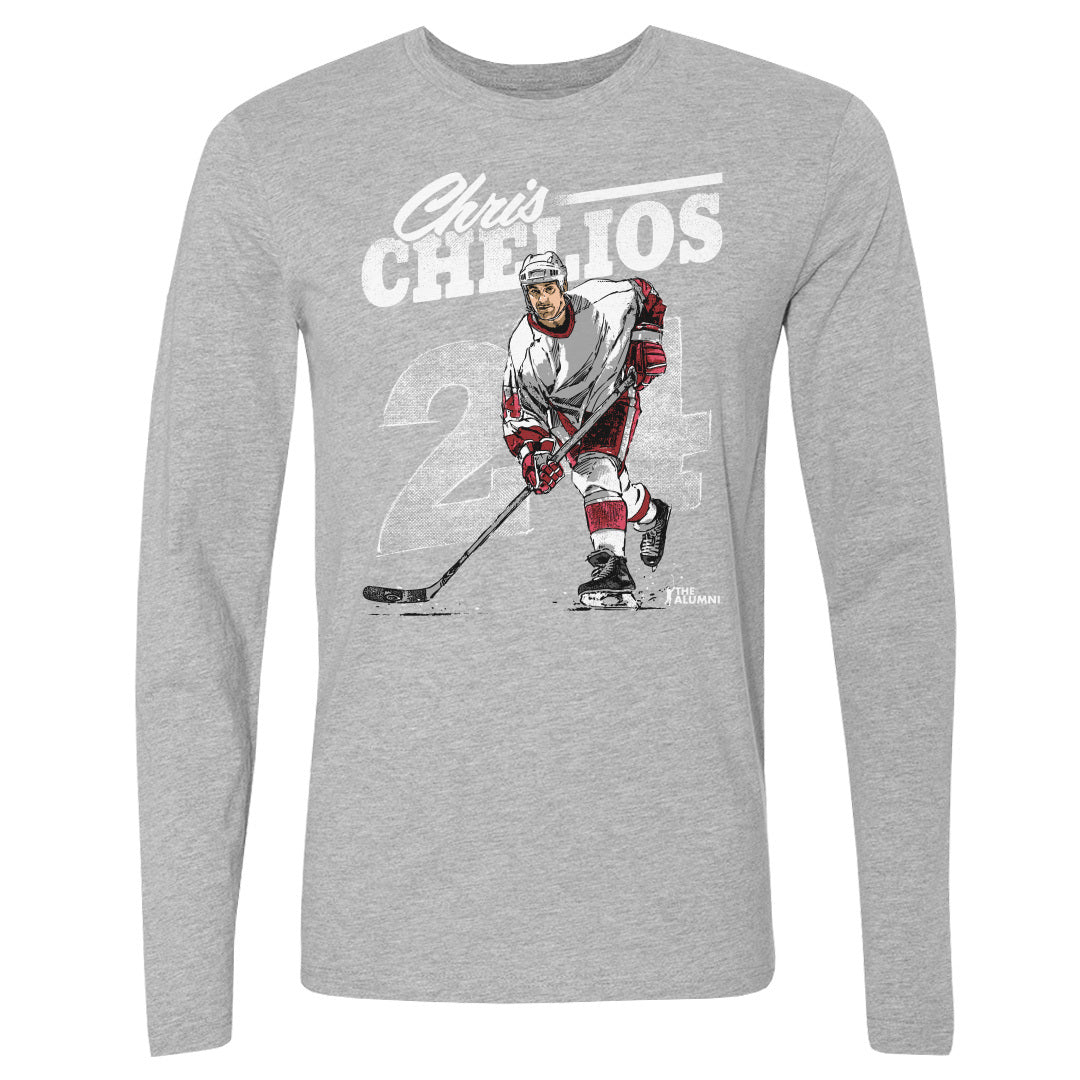 Chris Chelios Men&#39;s Long Sleeve T-Shirt | 500 LEVEL