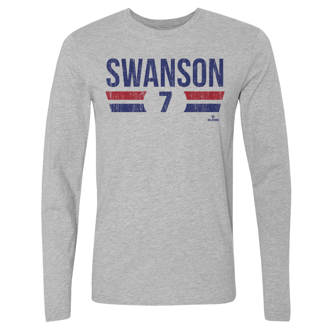  Dansby Swanson 3/4 Sleeve T-Shirt (Baseball Tee, X-Small,  Royal/Ash) - Dansby Swanson Chicago Font : Sports & Outdoors