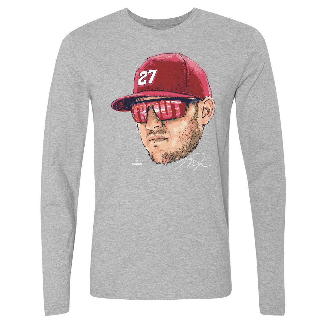 Mike Trout Men&#39;s Long Sleeve T-Shirt | 500 LEVEL