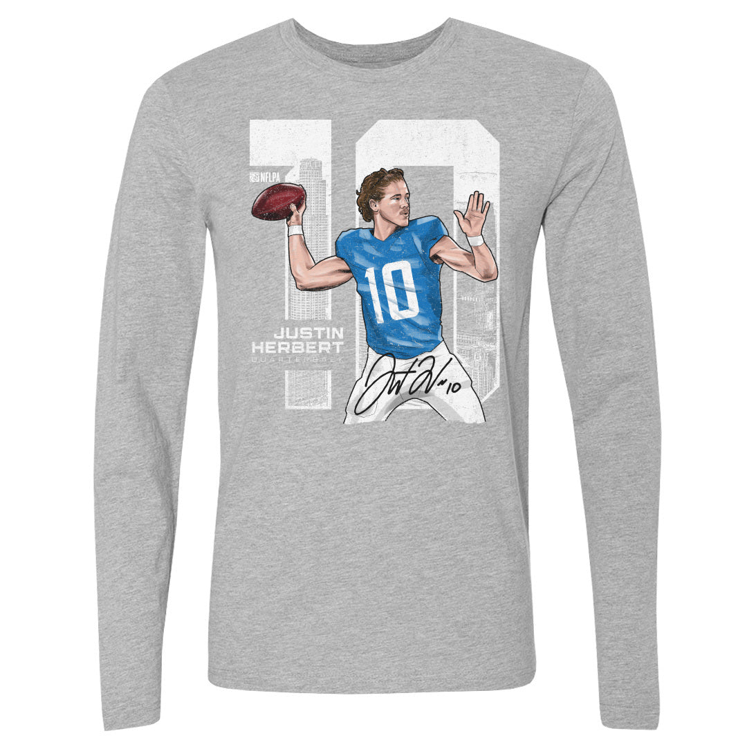 Fanatics Women's Branded Justin Herbert Powder Blue Los Angeles Chargers  Player Icon Name and Number V-Neck T-shirt