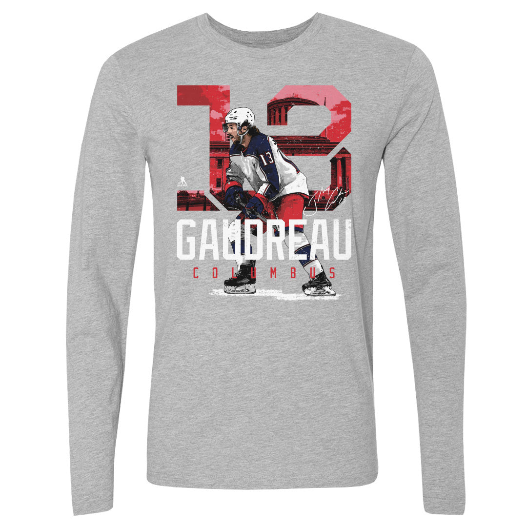 Johnny Gaudreau Men&#39;s Long Sleeve T-Shirt | 500 LEVEL