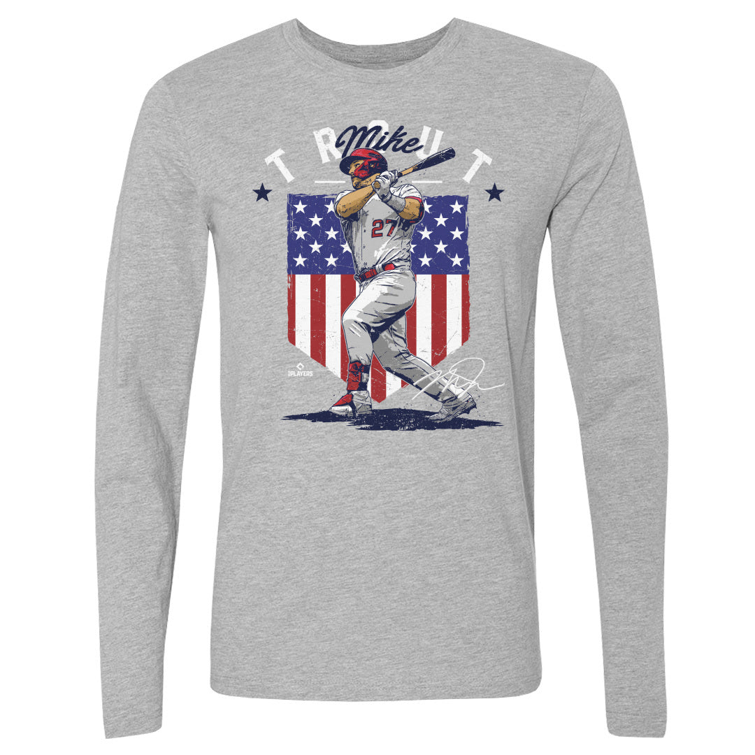 Mike Trout Men&#39;s Long Sleeve T-Shirt | 500 LEVEL